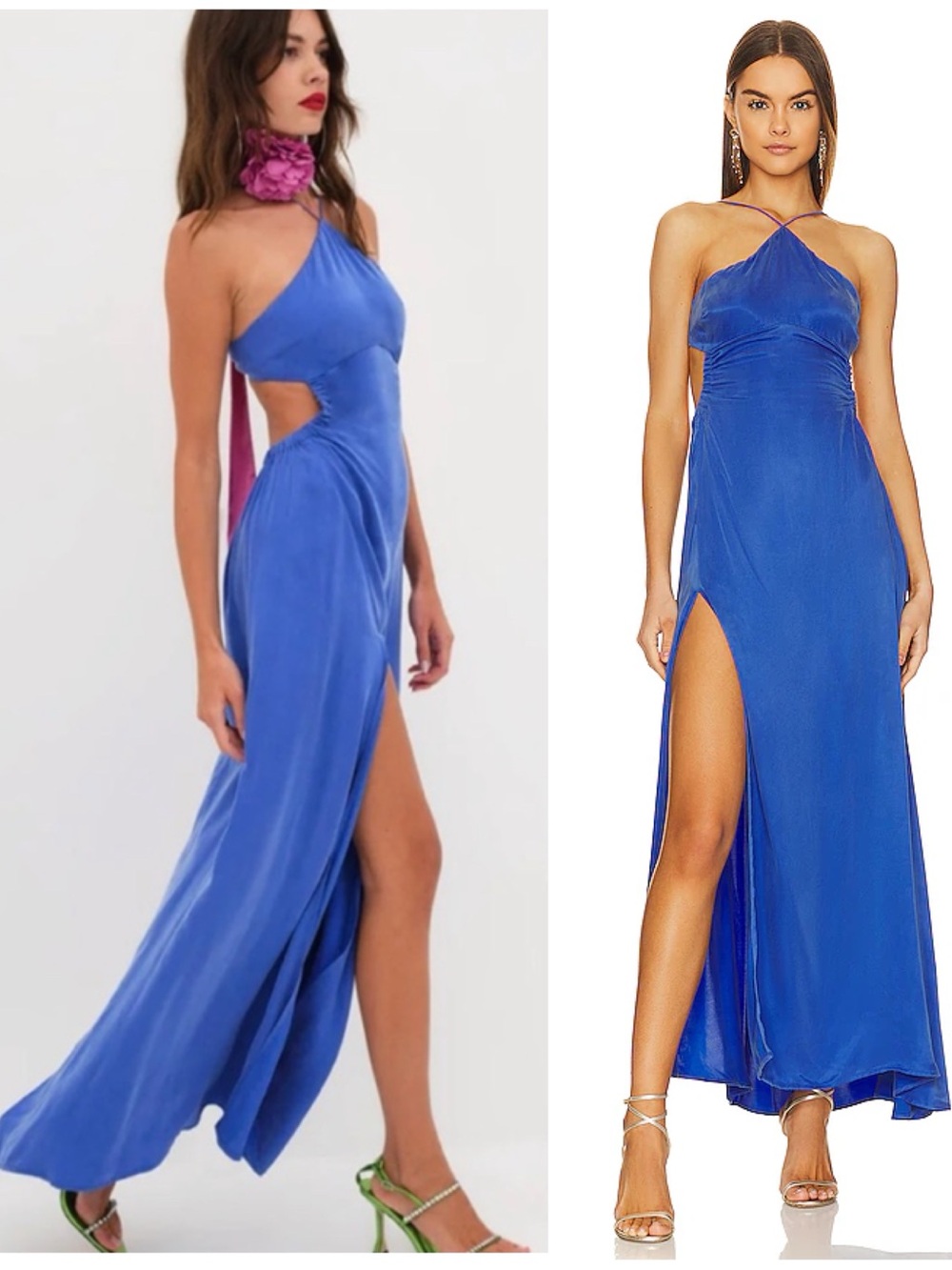 NWT For Love & Lemons Kyra Maxi Long Cutout Dress in Blue Size Women’s Medium